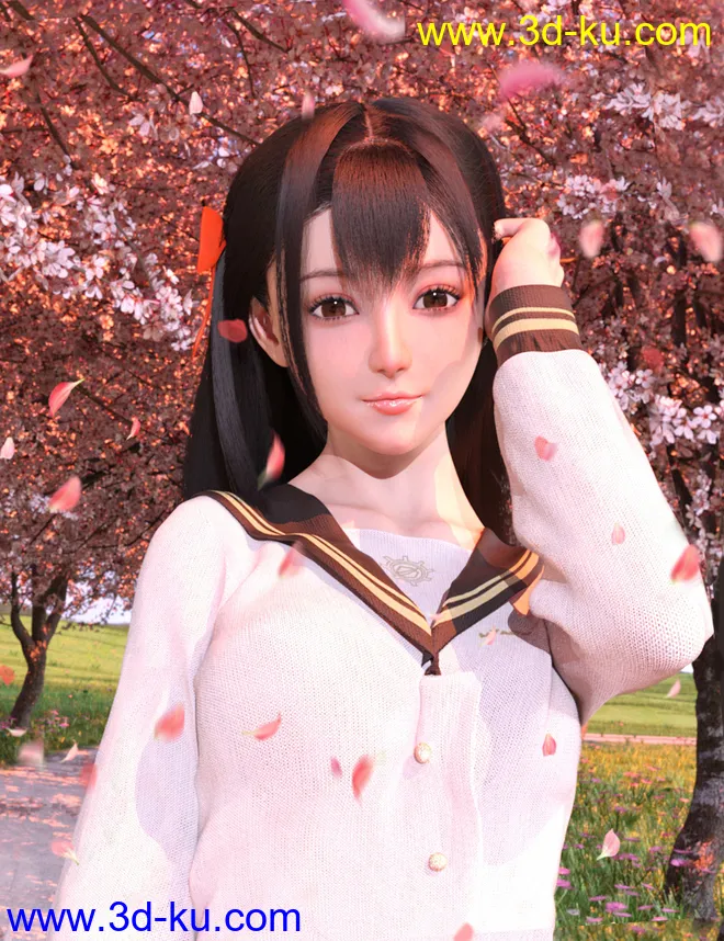 dForce Difa Hair for Genesis 8 Female(s)模型的图片2