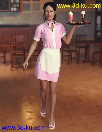3D打印模型dForce Diner Uniform for Genesis 8 Female(s)的图片
