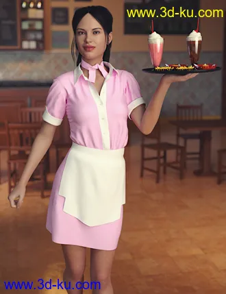 3D打印模型dForce Diner Uniform for Genesis 8 Female(s)的图片
