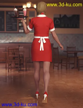 3D打印模型dForce Diner Uniform for Genesis 8 Female(s)的图片