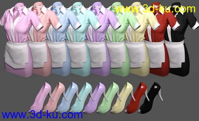 dForce Diner Uniform for Genesis 8 Female(s)模型的图片8