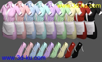 3D打印模型dForce Diner Uniform for Genesis 8 Female(s)的图片