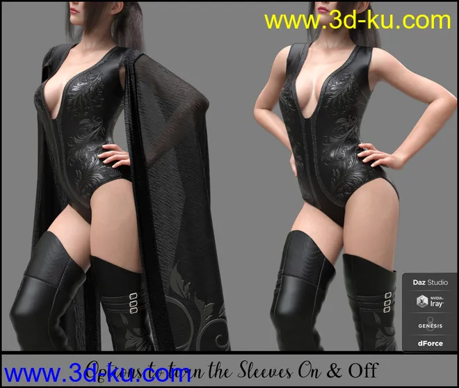 dForce Drama Outfit for Genesis 8 Female(s)模型的图片6