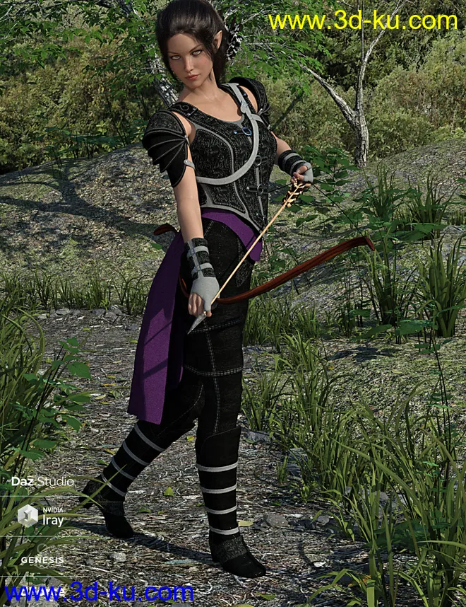 dForce Elf Guardian Outfit for Genesis 8 Female模型的图片4