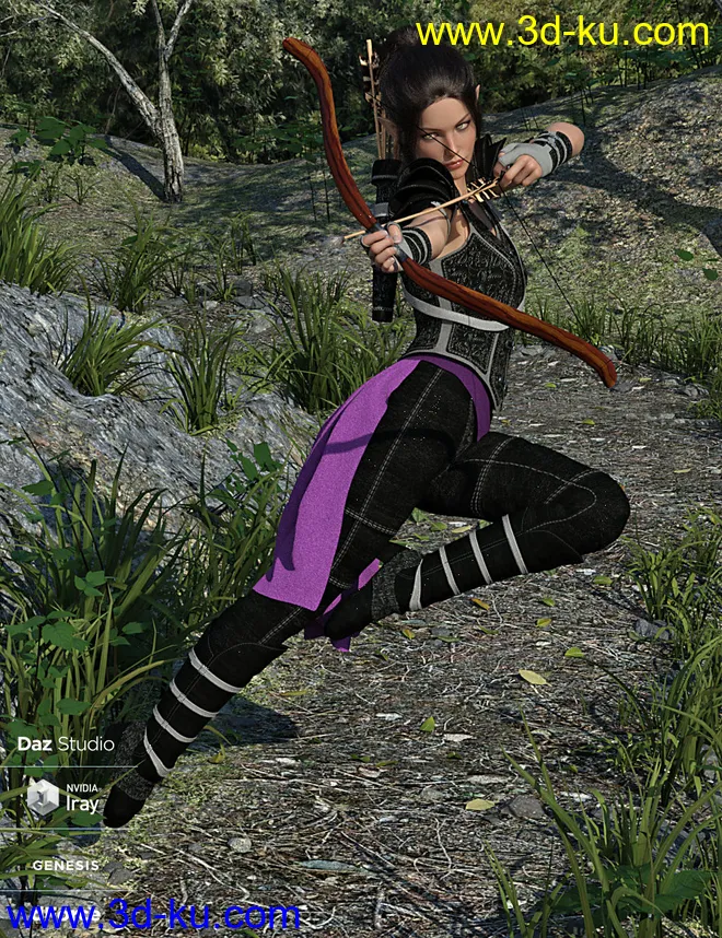 dForce Elf Guardian Outfit for Genesis 8 Female模型的图片5
