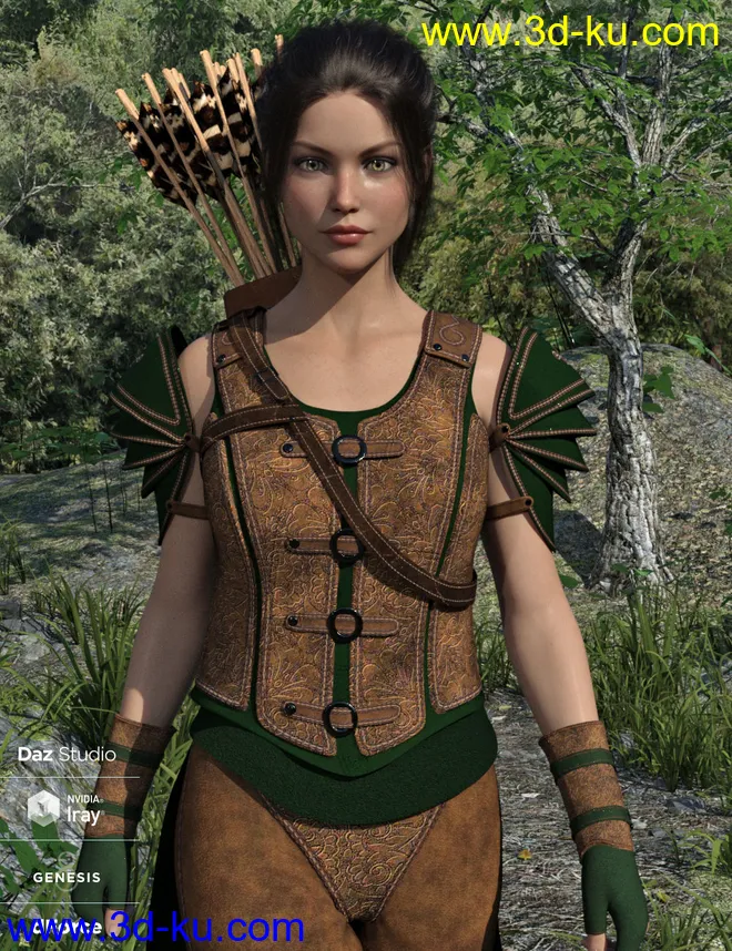 dForce Elf Guardian Outfit for Genesis 8 Female模型的图片6