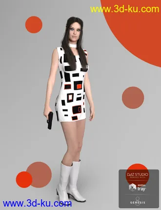 3D打印模型dForce Emma Dress for Josephene 8 and Genesis 8 Female(s)的图片