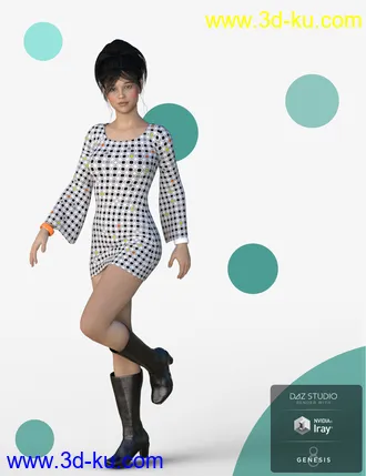 3D打印模型dForce Emma Dress for Josephene 8 and Genesis 8 Female(s)的图片