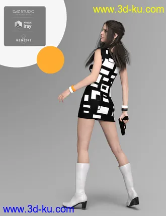 3D打印模型dForce Emma Dress for Josephene 8 and Genesis 8 Female(s)的图片
