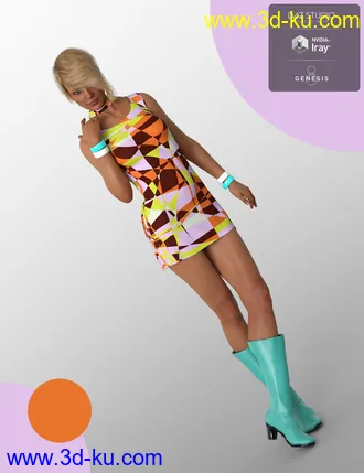 3D打印模型dForce Emma Dress for Josephene 8 and Genesis 8 Female(s)的图片