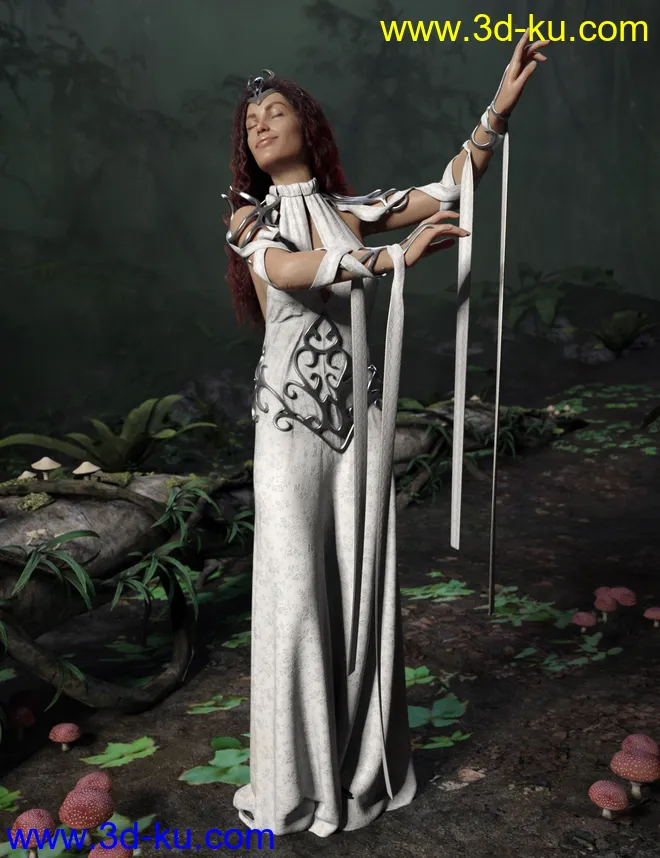 dForce Enchanted Queen Outfit for Genesis 8 Female(s)模型的图片3