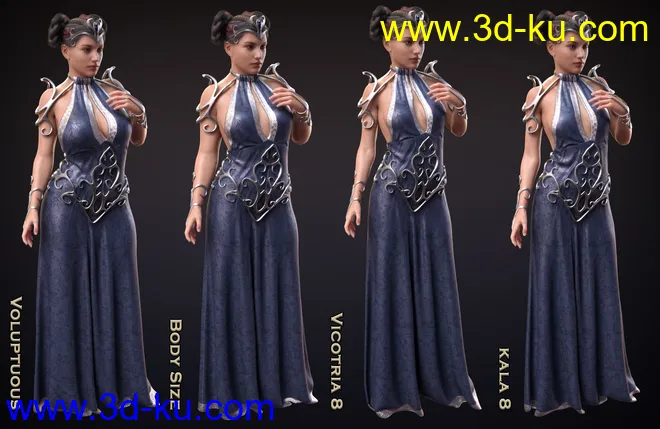 dForce Enchanted Queen Outfit for Genesis 8 Female(s)模型的图片6