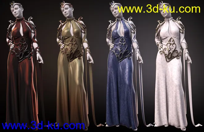 dForce Enchanted Queen Outfit for Genesis 8 Female(s)模型的图片7