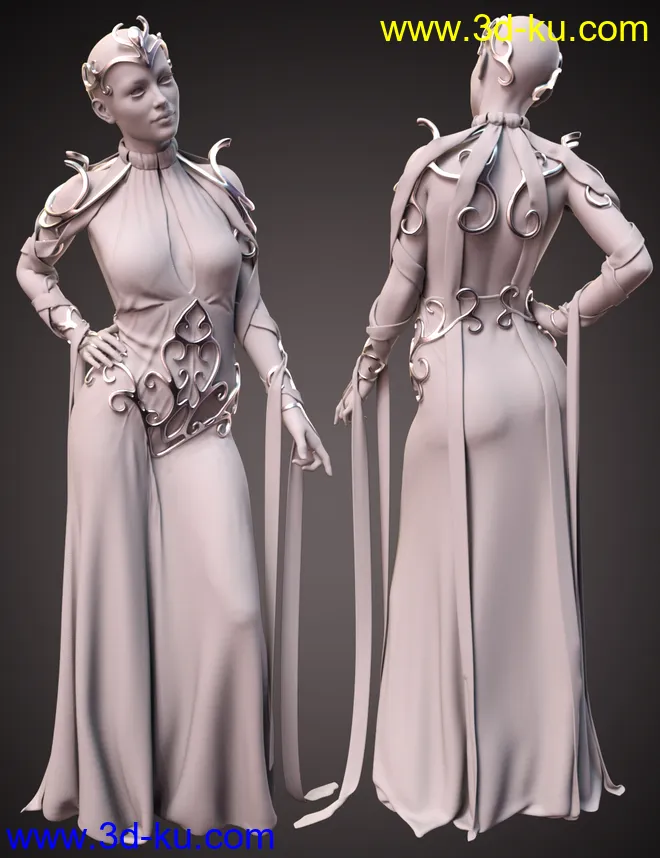 dForce Enchanted Queen Outfit for Genesis 8 Female(s)模型的图片11