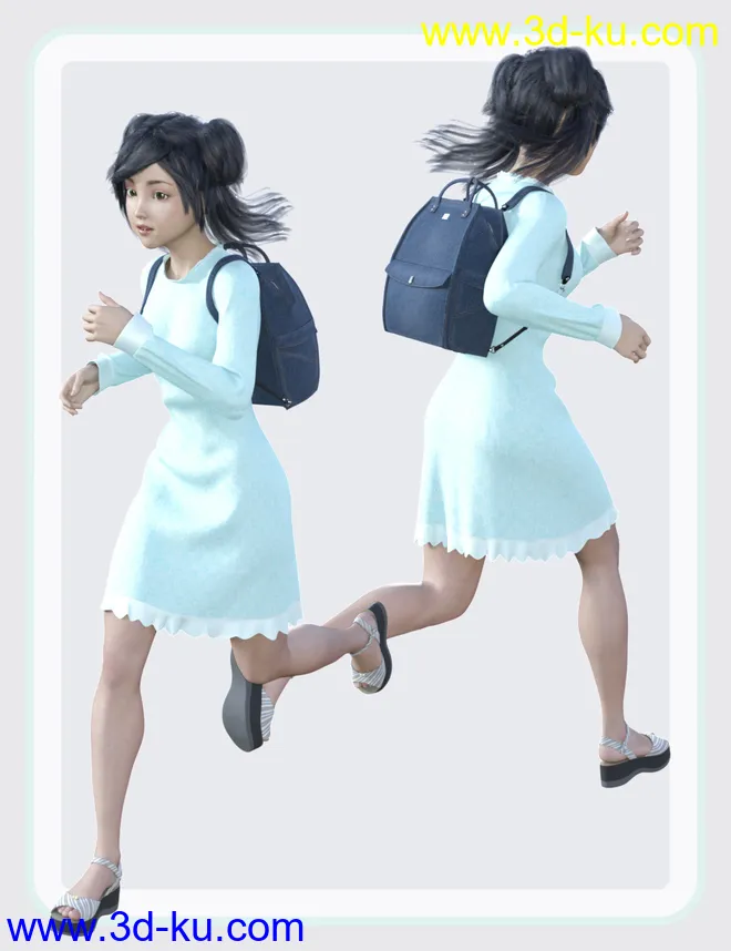 dForce Everyday Girly Outfit for Genesis 8 Female(s)模型的图片2