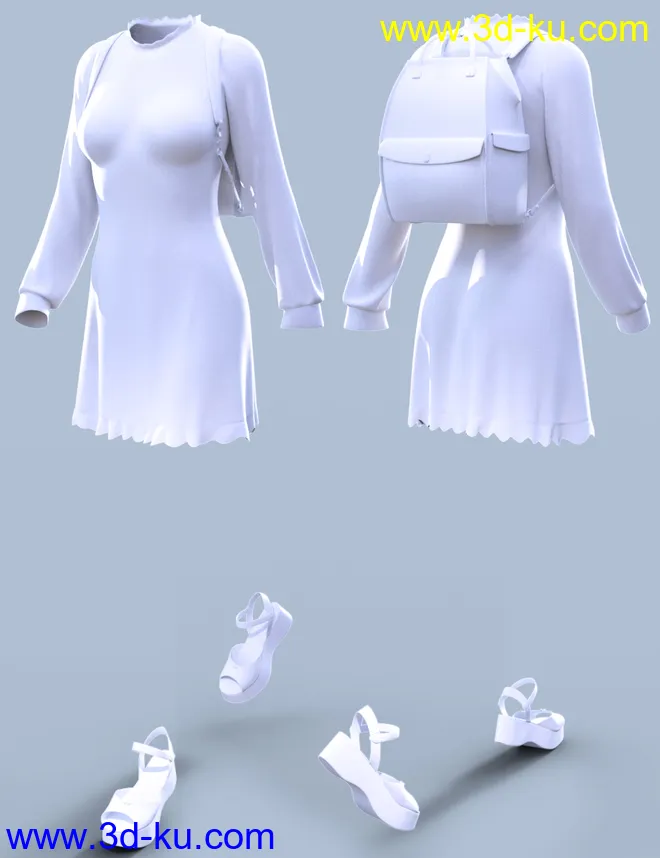 dForce Everyday Girly Outfit for Genesis 8 Female(s)模型的图片5