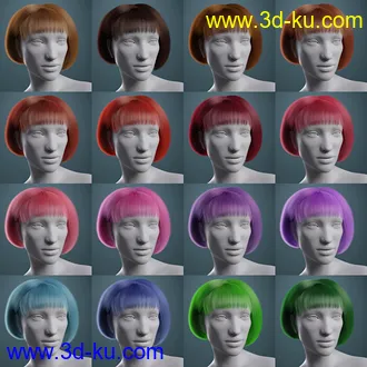 3D打印模型dForce Fashionable Bob for Genesis 8 Female(s)的图片