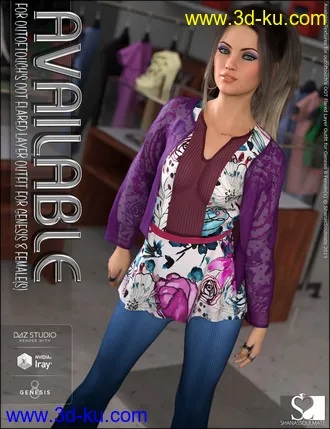 3D打印模型dForce Flared Layer Outfit Available Textures的图片