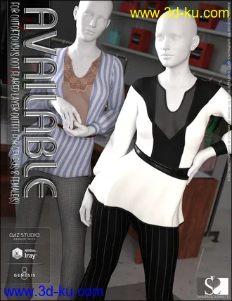 3D打印模型dForce Flared Layer Outfit Available Textures的图片