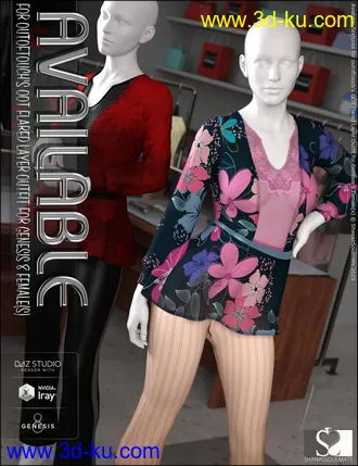3D打印模型dForce Flared Layer Outfit Available Textures的图片