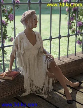 3D打印模型dForce Fringed Breezy Dress for Genesis 3 and 8 Female(s)的图片
