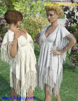 3D打印模型dForce Fringed Breezy Dress for Genesis 3 and 8 Female(s)的图片