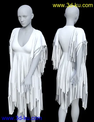 3D打印模型dForce Fringed Breezy Dress for Genesis 3 and 8 Female(s)的图片