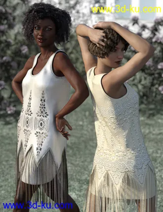 3D打印模型dForce Golden Era Textures for Vintage Style Flapper Dress 01的图片