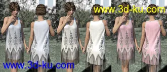 3D打印模型dForce Golden Era Textures for Vintage Style Flapper Dress 01的图片