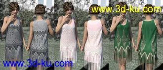 3D打印模型dForce Golden Era Textures for Vintage Style Flapper Dress 01的图片