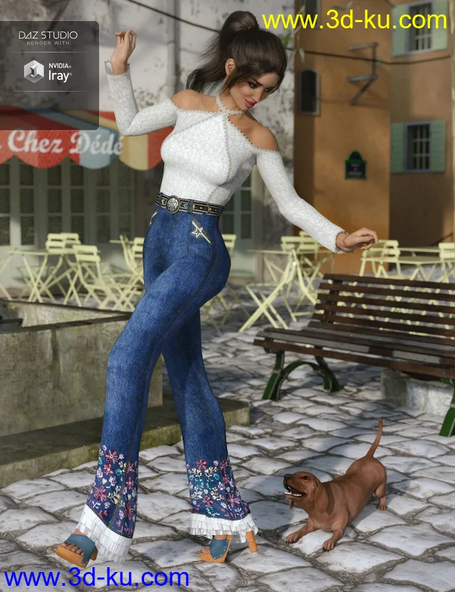 dForce Groovy Outfit for Genesis 8 Female(s)模型的图片1