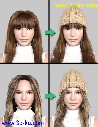 3D打印模型dForce Hair Helper and Knitted Hat的图片