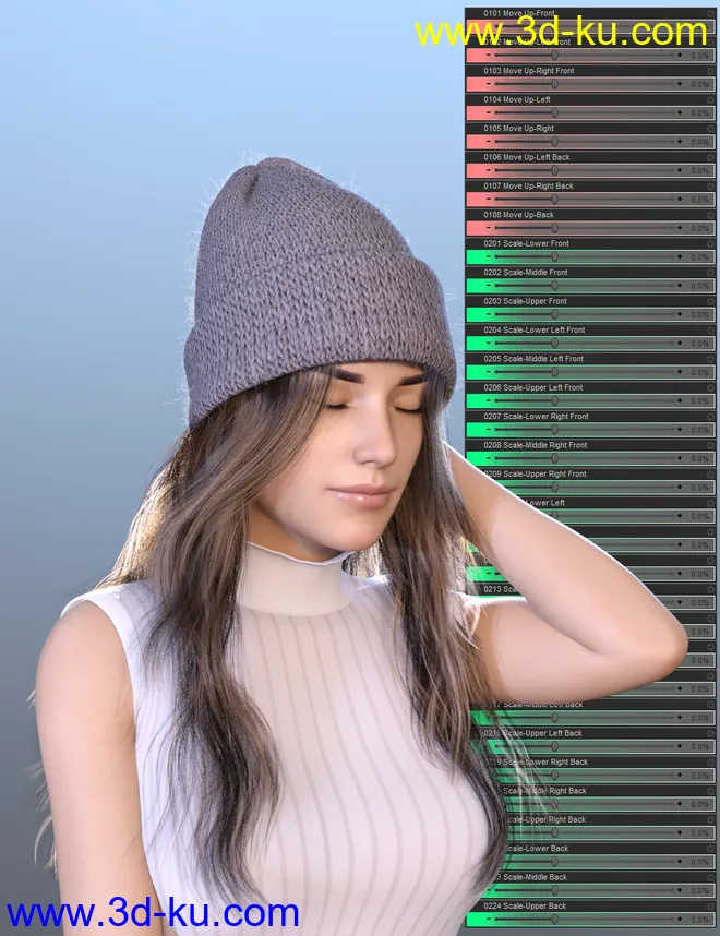 dForce Hair Helper and Knitted Hat模型的图片5