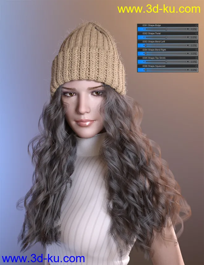 dForce Hair Helper and Knitted Hat模型的图片6