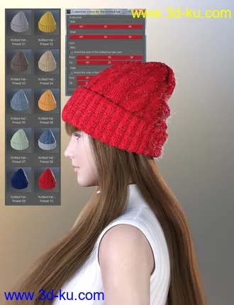 3D打印模型dForce Hair Helper and Knitted Hat的图片