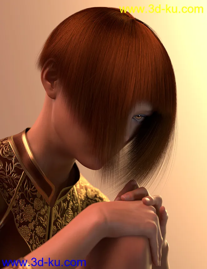 dForce Hair Oso Bob for Genesis 8 Female(s)模型的图片1