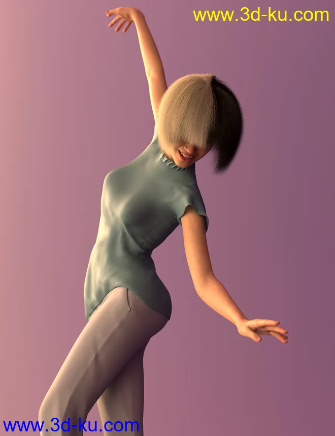 dForce Hair Oso Bob for Genesis 8 Female(s)模型的图片3
