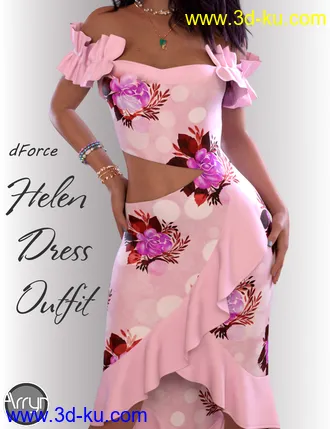 3D打印模型dForce Helen Cocktail Dress Outfit for Genesis 8 Female(s)的图片