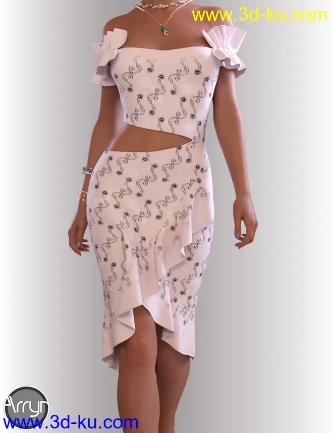 dForce Helen Cocktail Dress Outfit for Genesis 8 Female(s)模型的图片2