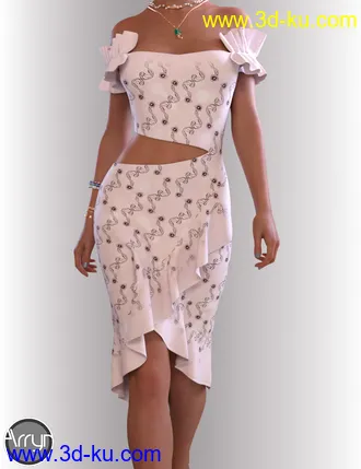 3D打印模型dForce Helen Cocktail Dress Outfit for Genesis 8 Female(s)的图片