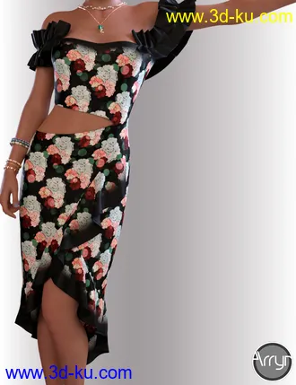 3D打印模型dForce Helen Cocktail Dress Outfit for Genesis 8 Female(s)的图片