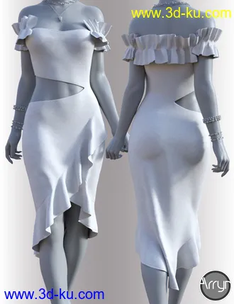 3D打印模型dForce Helen Cocktail Dress Outfit for Genesis 8 Female(s)的图片