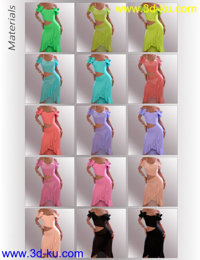 dForce Helen Cocktail Dress Outfit for Genesis 8 Female(s)模型的图片7