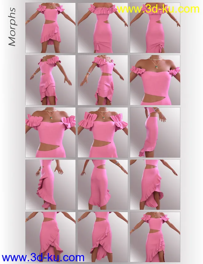 dForce Helen Cocktail Dress Outfit for Genesis 8 Female(s)模型的图片8