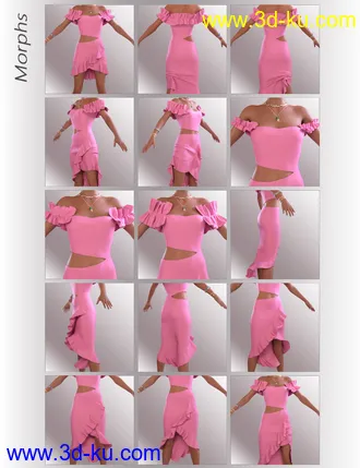 3D打印模型dForce Helen Cocktail Dress Outfit for Genesis 8 Female(s)的图片