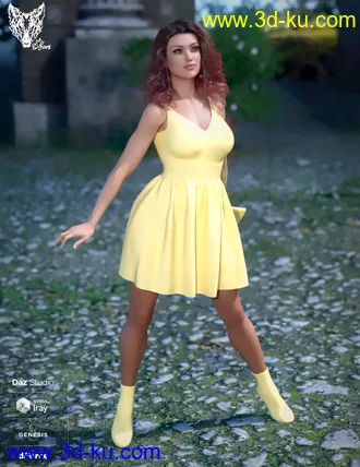 3D打印模型dForce Inocencia Dress Outfit for Genesis 8 Female(s)的图片
