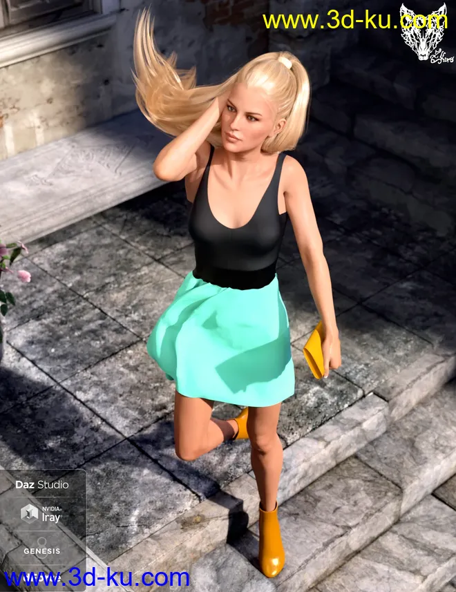 dForce Inocencia Dress Outfit for Genesis 8 Female(s)模型的图片2