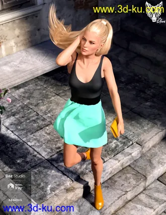 3D打印模型dForce Inocencia Dress Outfit for Genesis 8 Female(s)的图片