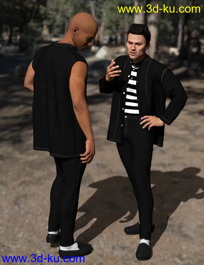 dForce Jailhouse Rock Outfit for Genesis 8 Male模型的图片2