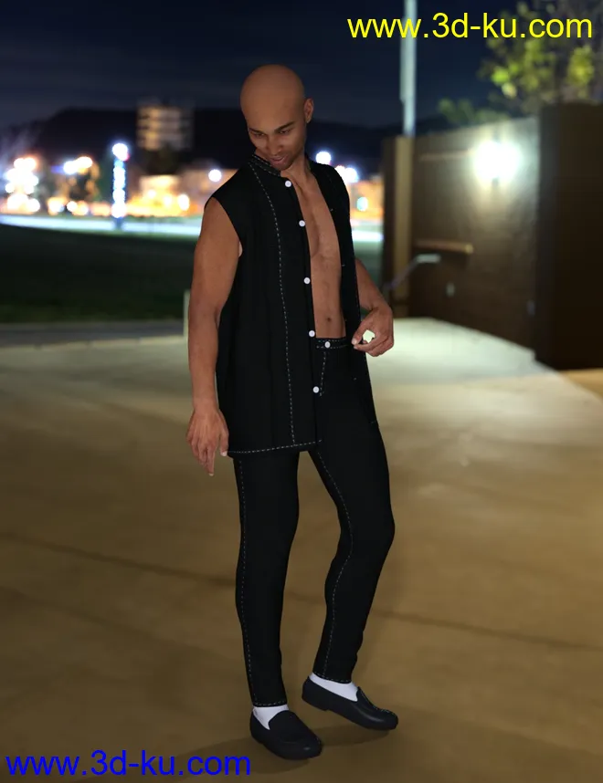 dForce Jailhouse Rock Outfit for Genesis 8 Male模型的图片4